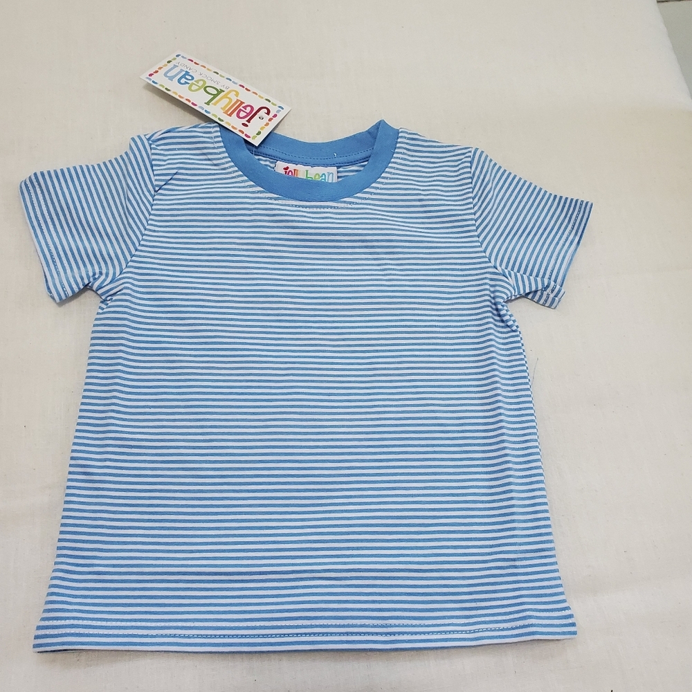 Jelly Bean/Smock Candy 18 Months Medium Blue Striped T-Shirt Cotton/Spandex NWT